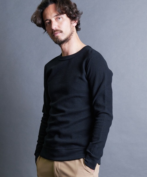 CTN RIVERSIBLE KNIT C/N L/S:コットン リバーシブルニット クルーネック ロングスリーブ 24SS（Tシャツ/カットソー）｜Magine（マージン）