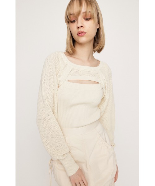 TAN LUSTER BOLERO タン ラスター　ボレロ ニット TAN - 【残り一点】Sheer Puffed Bolero | ACRMTSM ONLINE STORE