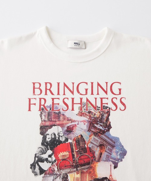 [DEWL] ビンテージ コラージュ プリンティング 半袖 Tシャツ ヴィンテージライクシティフォトコラージュプリント半袖Tシャツ