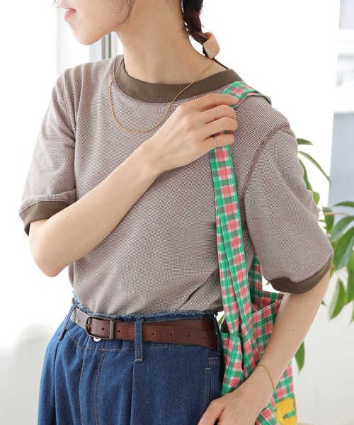 Crisp（クリスプ）の「ベーシックリンガーTシャツ（Tシャツ/カットソー・レディース・ブラック/ブラウン/グリーン・FREE）」の22枚目の写真