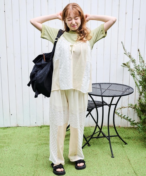 Crisp（クリスプ）の「ベーシックリンガーTシャツ（Tシャツ/カットソー・レディース・ブラック/ブラウン/グリーン・FREE）」の18枚目の写真