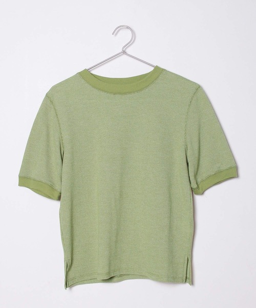 Crisp（クリスプ）の「ベーシックリンガーTシャツ（Tシャツ/カットソー・レディース・ブラック/ブラウン/グリーン・FREE）」の13枚目の写真