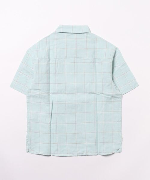 BENETTON (UNITED COLORS OF BENETTON)（ベネトンユナイテッドカラーズオブベネトン）の「キッズリネンコットン大柄チェック柄半袖シャツB（シャツ/ブラウス・キッズ・ライトブルー・SMALL/MEDIUM/LARGE/X-LARGE）」の2枚目の写真