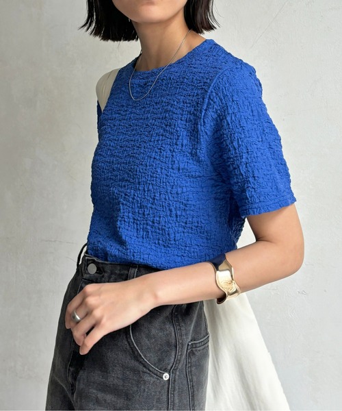 CPCM（シーピーシーエム）の「ポップコーンコンパクトT（Tシャツ/カットソー・レディース・ブラック/オフホワイト/ブルー/レモンイエロー/ピンク/ネイビー・FREE）」の5枚目の写真