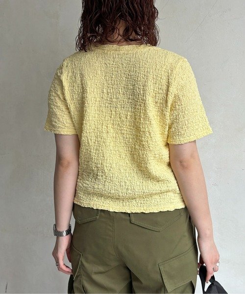 CPCM（シーピーシーエム）の「ポップコーンコンパクトT（Tシャツ/カットソー・レディース・ブラック/オフホワイト/ブルー/レモンイエロー/ピンク/ネイビー・FREE）」の7枚目の写真