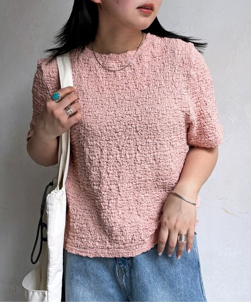 CPCM（シーピーシーエム）の「ポップコーンコンパクトT（Tシャツ/カットソー・レディース・ブラック/オフホワイト/ブルー/レモンイエロー/ピンク/ネイビー・FREE）」の17枚目の写真