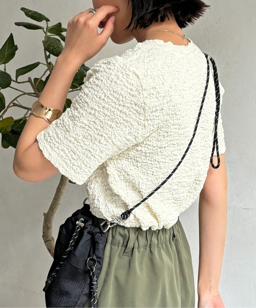 CPCM（シーピーシーエム）の「ポップコーンコンパクトT（Tシャツ/カットソー・レディース・ブラック/オフホワイト/ブルー/レモンイエロー/ピンク/ネイビー・FREE）」の21枚目の写真