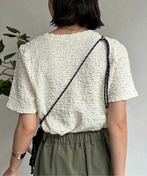 CPCM（シーピーシーエム）の「ポップコーンコンパクトT（Tシャツ/カットソー・レディース・ブラック/オフホワイト/ブルー/レモンイエロー/ピンク/ネイビー・FREE）」の22枚目の写真