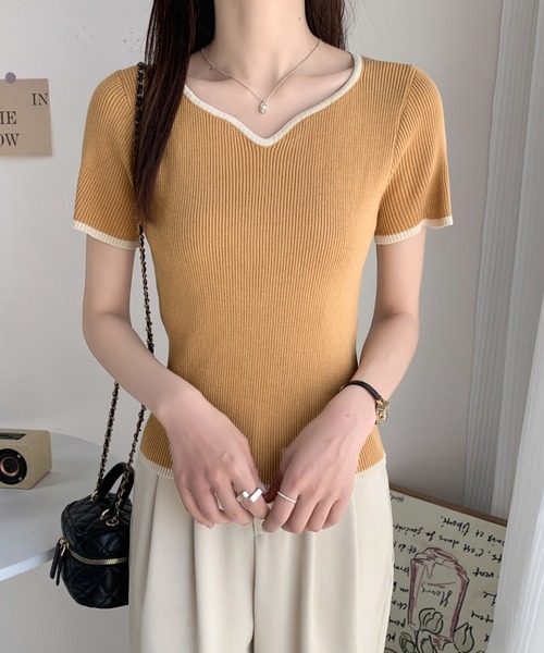 ABITOKYO(アビトーキョー)の「配色ニットスキッパネックトップス(ニット/セーター・レディース・ブラック/アイボリー/ベージュ・FREE)」の22枚目の写真