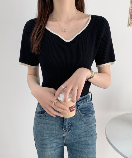 ABITOKYO(アビトーキョー)の「配色ニットスキッパネックトップス(ニット/セーター・レディース・ブラック/アイボリー/ベージュ・FREE)」の19枚目の写真