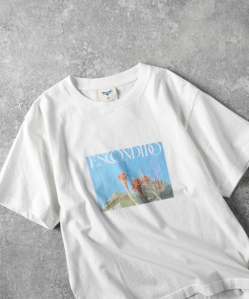 Right-on(ライトオン)の「Other(ソノタ)フォトプリント半袖Tシャツ(Tシャツ/カットソー・レディース・ホワイト×ブルー/ホワイト・S/M/L)」の1枚目の写真