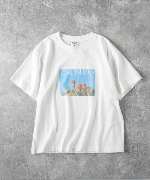 Right-on(ライトオン)の「Other(ソノタ)フォトプリント半袖Tシャツ(Tシャツ/カットソー・レディース・ホワイト×ブルー/ホワイト・S/M/L)」の7枚目の写真