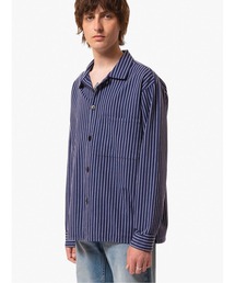 NUDIE JEANS ヌーディージーンズ 　ストライプシャツ Nudie Jeans｜ヌーディージーンズのシャツ/ブラウス（ブルー