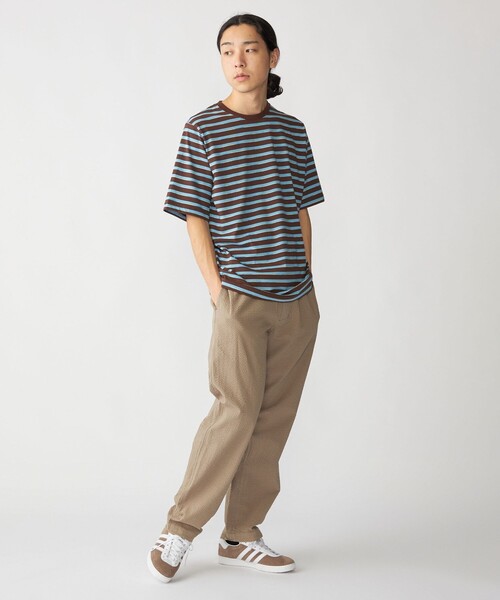 SHIPS(シップス)の「SHIPS: カスリ マルチ ボーダー Tシャツ(Tシャツ/カットソー・メンズ・ネイビー/ブラック/ライトグリーン/ブラウン・X-LARGE/LARGE/MEDIUM/SMALL)」の10枚目の写真
