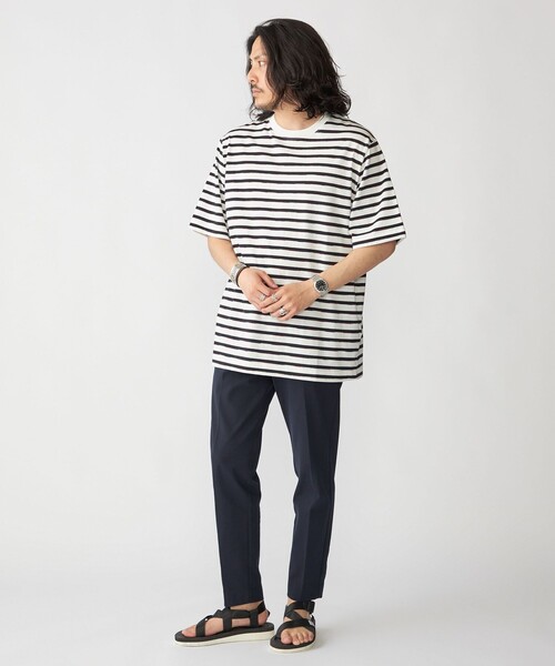 SHIPS(シップス)の「SHIPS: カスリ マルチ ボーダー Tシャツ(Tシャツ/カットソー・メンズ・ネイビー/ブラック/ライトグリーン/ブラウン・X-LARGE/LARGE/MEDIUM/SMALL)」の15枚目の写真