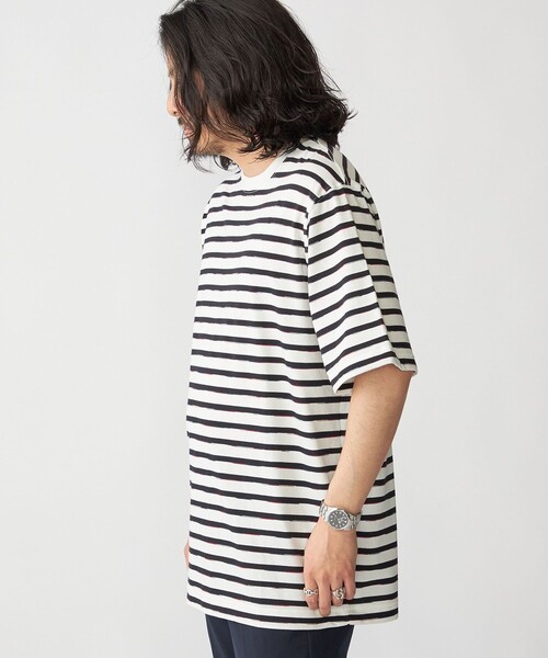 SHIPS(シップス)の「SHIPS: カスリ マルチ ボーダー Tシャツ(Tシャツ/カットソー・メンズ・ネイビー/ブラック/ライトグリーン/ブラウン・X-LARGE/LARGE/MEDIUM/SMALL)」の22枚目の写真