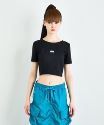 ANNA SUI NYC コルセットクロップドロゴTシャツ