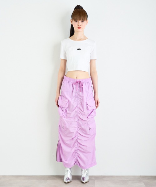 ANNA SUI NYC（アナ スイ エヌ ワイ シー）の「ANNA SUI NYC コルセットクロップドロゴTシャツ（Tシャツ/カットソー・レディース・ブラック/ホワイト/ブルー・S/M）」の4枚目の写真