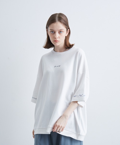 JUNRED（ジュンレッド）の「2ポイントショートスリーブワイドTシャツ（Tシャツ/カットソー・メンズ・グレー/ホワイト系その他3/ブラック系その他/ホワイト系その他/ホワイト系その他4・S/M/L）」の13枚目の写真