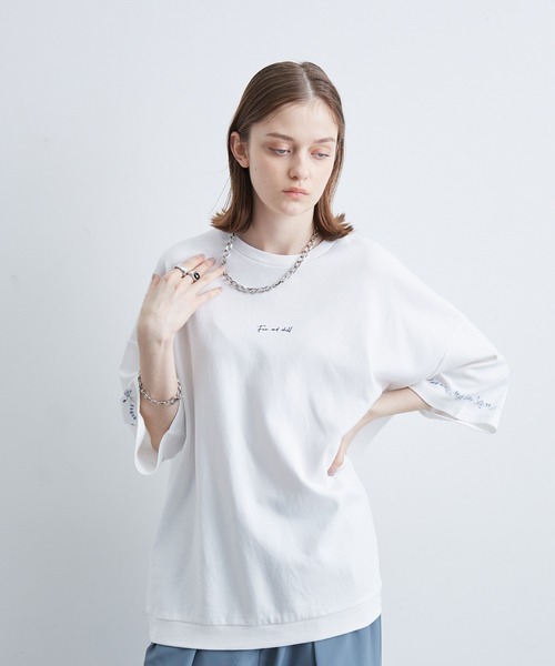 JUNRED（ジュンレッド）の「2ポイントショートスリーブワイドTシャツ（Tシャツ/カットソー・メンズ・グレー/ホワイト系その他3/ブラック系その他/ホワイト系その他/ホワイト系その他4・S/M/L）」の14枚目の写真