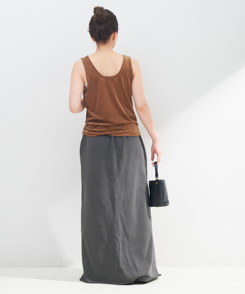 B.C STOCK(ベーセーストック)の「Gleamy/グリーミー ベロアタンクトップ(タンクトップ・レディース・ブラウン/ブルー/イエロー/パープル/ピンク系その他・FREE)」の8枚目の写真