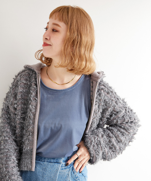 B.C STOCK(ベーセーストック)の「Gleamy/グリーミー ベロアタンクトップ(タンクトップ・レディース・ブラウン/ブルー/イエロー/パープル/ピンク系その他・FREE)」の15枚目の写真