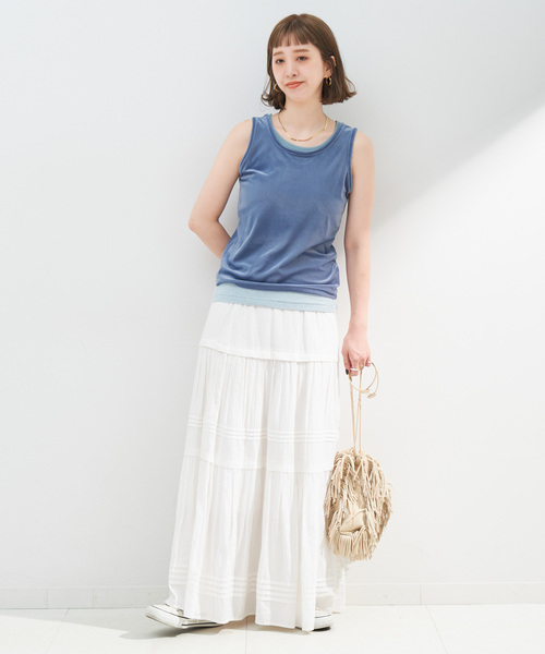 B.C STOCK(ベーセーストック)の「Gleamy/グリーミー ベロアタンクトップ(タンクトップ・レディース・ブラウン/ブルー/イエロー/パープル/ピンク系その他・FREE)」の19枚目の写真