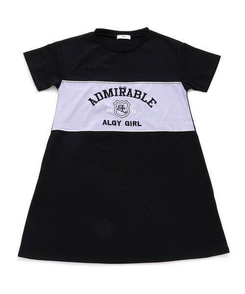 algy（アルジー）の「【接触冷感】ラメラインバイカラーワンピ（ワンピース・キッズ・グリーン/ライトグレー/ブラック・XX-SMALL/X-SMALL/MEDIUM/SMALL）」の2枚目の写真