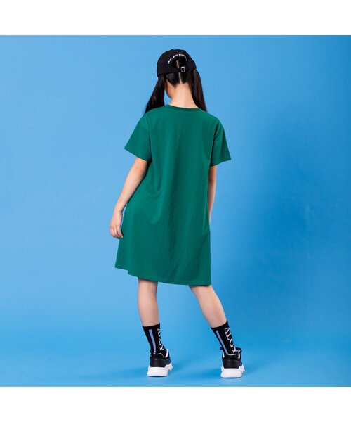 algy（アルジー）の「【接触冷感】ラメラインバイカラーワンピ（ワンピース・キッズ・グリーン/ライトグレー/ブラック・XX-SMALL/X-SMALL/MEDIUM/SMALL）」の5枚目の写真