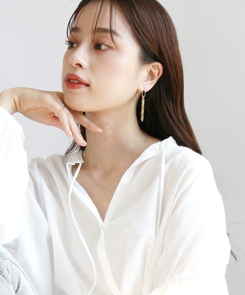 abaskdesign(アバスクデザイン)の「金属アレルギー対応 チェーンカラーステンレスピアス(ピアス(両耳用)・レディース・グリーン/クリア/ブラック・FREE)」の8枚目の写真