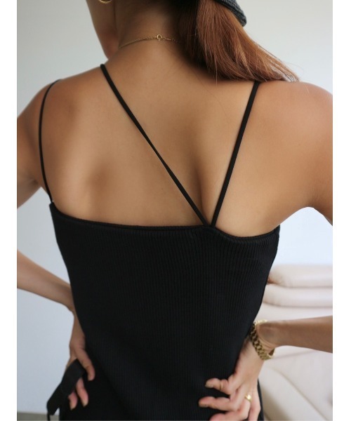 TRUNC（トランクエイティーエイト）の「Line Strap Slim Rib DressⅡ（ワンピース・レディース・ブラック/カーキ・FREE）」の4枚目の写真