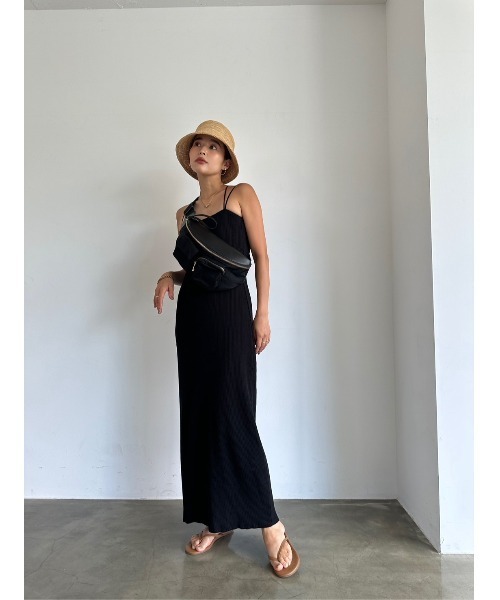 TRUNC（トランクエイティーエイト）の「Line Strap Slim Rib DressⅡ（ワンピース・レディース・ブラック/カーキ・FREE）」の20枚目の写真