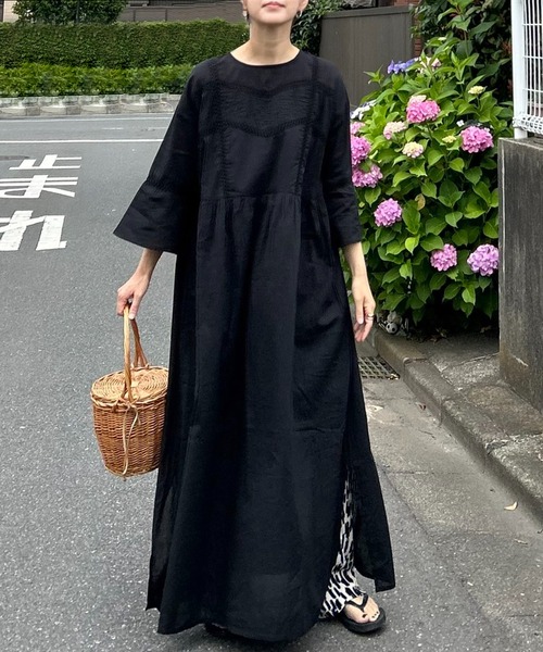 notch.(ノッチ)の「【 notch. by KR 】レース切替ルーズボイルワンピース(ワンピース・レディース・ブラック/ネイビー/オフホワイト・TM/M)」の11枚目の写真