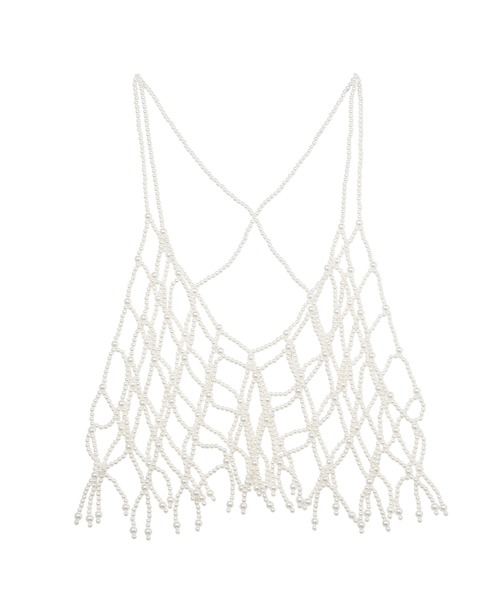 VIS（ビス）の「パールビスチェ（キャミソール・レディース・ホワイト・FREE）」の5枚目の写真