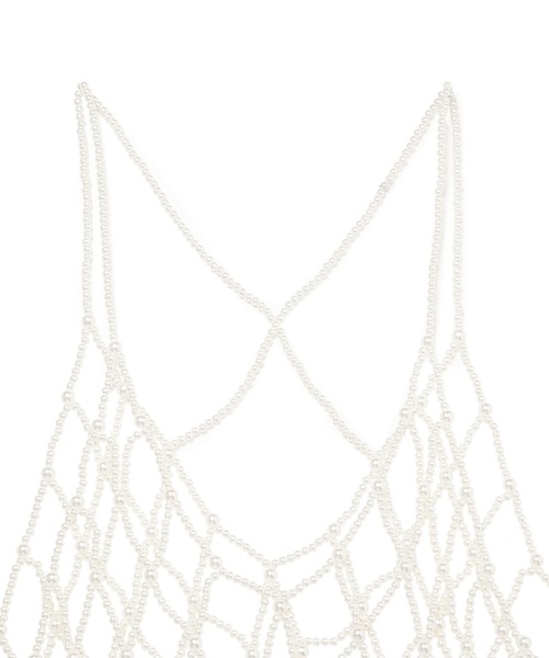 VIS（ビス）の「パールビスチェ（キャミソール・レディース・ホワイト・FREE）」の4枚目の写真