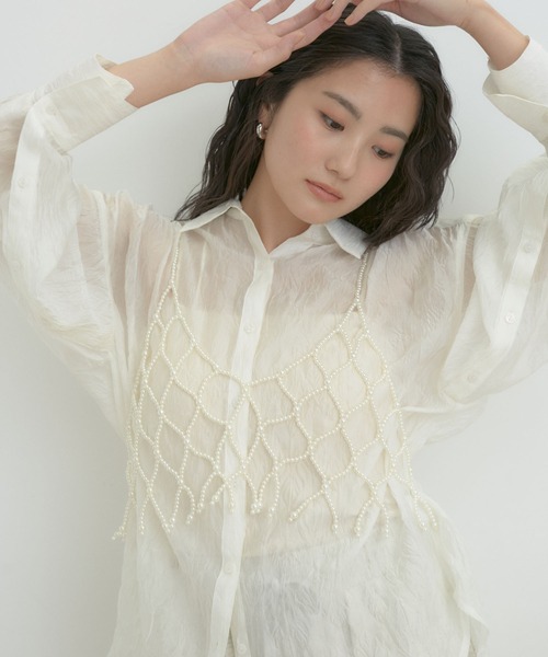 VIS（ビス）の「パールビスチェ（キャミソール・レディース・ホワイト・FREE）」の10枚目の写真