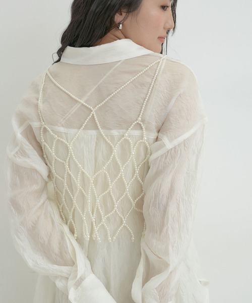 VIS（ビス）の「パールビスチェ（キャミソール・レディース・ホワイト・FREE）」の8枚目の写真