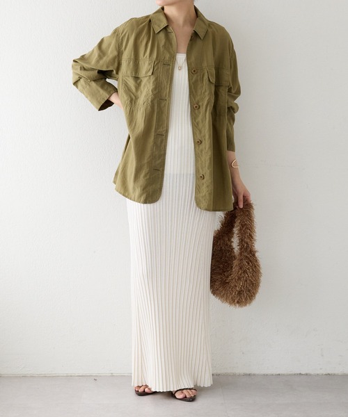 「COLLAGE GALLARDAGALANTE」 7分袖ブラウス FREE カーキ レディース COLLAGE GALLARDAGALANTE 「COLLAGE GALLARDAGALANTE」 長袖