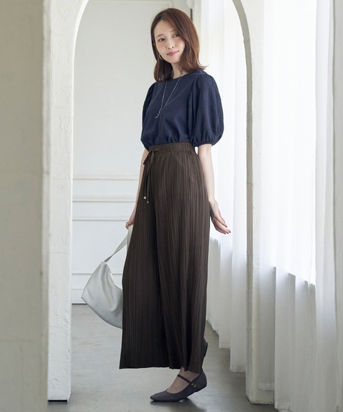 ikka（イッカ）の「袖フクレ切り替え半袖プルオーバー（Tシャツ/カットソー・レディース・ネイビー/オフホワイト/オレンジ・M/L/S）」の11枚目の写真