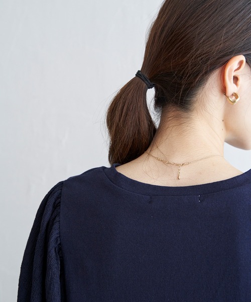 ikka（イッカ）の「袖フクレ切り替え半袖プルオーバー（Tシャツ/カットソー・レディース・ネイビー/オフホワイト/オレンジ・M/L/S）」の19枚目の写真