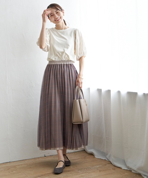 ikka（イッカ）の「袖フクレ切り替え半袖プルオーバー（Tシャツ/カットソー・レディース・ネイビー/オフホワイト/オレンジ・M/L/S）」の21枚目の写真