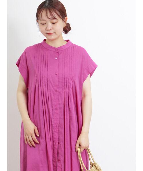 Samansa Mos2（サマンサ モスモス）の「ピンタックフレンチワンピース（ワンピース・レディース・グリーン/ピンク/ベージュ/ブラック・F）」の21枚目の写真