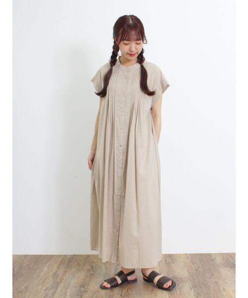 Samansa Mos2（サマンサ モスモス）の「ピンタックフレンチワンピース（ワンピース・レディース・グリーン/ピンク/ベージュ/ブラック・F）」の15枚目の写真