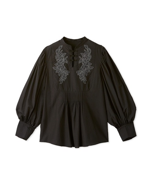 Lily Brown - チュール刺繍ブラウス　ブラック LILY BROWN リリーブラウン Lily Brown チュール刺繍ブラウス