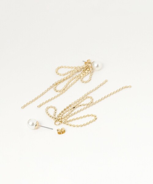 B:MING by BEAMS(ビーミングバイビームス)の「ドット メタル リボン ピアス(ピアス(両耳用)・レディース・シルバー/ゴールド・ONE SIZE)」の5枚目の写真