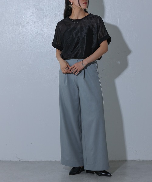 COLONY 2139（コロニートゥーワンスリーナイン）の「グリッターシアードッキングTee（Tシャツ/カットソー・レディース・ブラック/オフホワイト/グレー・FREE）」の20枚目の写真