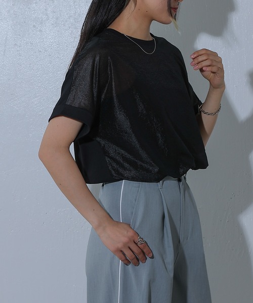 COLONY 2139（コロニートゥーワンスリーナイン）の「グリッターシアードッキングTee（Tシャツ/カットソー・レディース・ブラック/オフホワイト/グレー・FREE）」の22枚目の写真