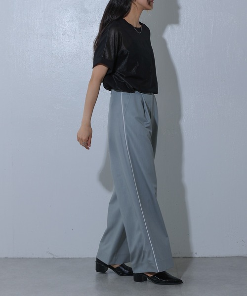 COLONY 2139（コロニートゥーワンスリーナイン）の「グリッターシアードッキングTee（Tシャツ/カットソー・レディース・ブラック/オフホワイト/グレー・FREE）」の17枚目の写真