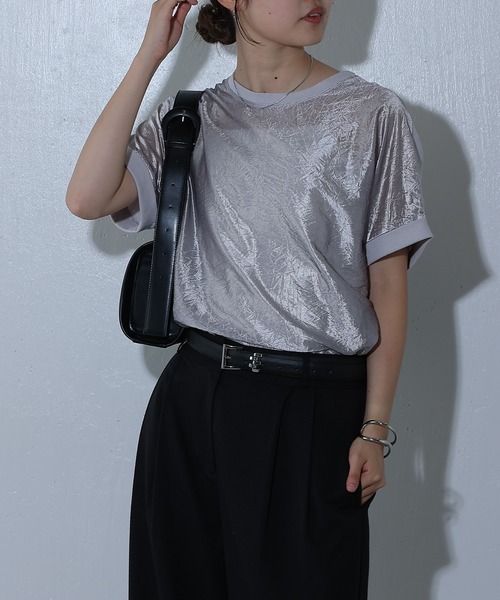 COLONY 2139（コロニートゥーワンスリーナイン）の「グリッターシアードッキングTee（Tシャツ/カットソー・レディース・ブラック/オフホワイト/グレー・FREE）」の16枚目の写真