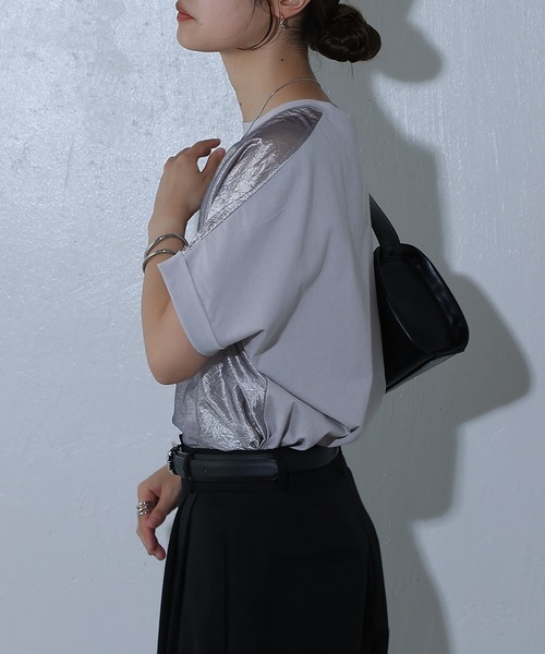 COLONY 2139（コロニートゥーワンスリーナイン）の「グリッターシアードッキングTee（Tシャツ/カットソー・レディース・ブラック/オフホワイト/グレー・FREE）」の14枚目の写真